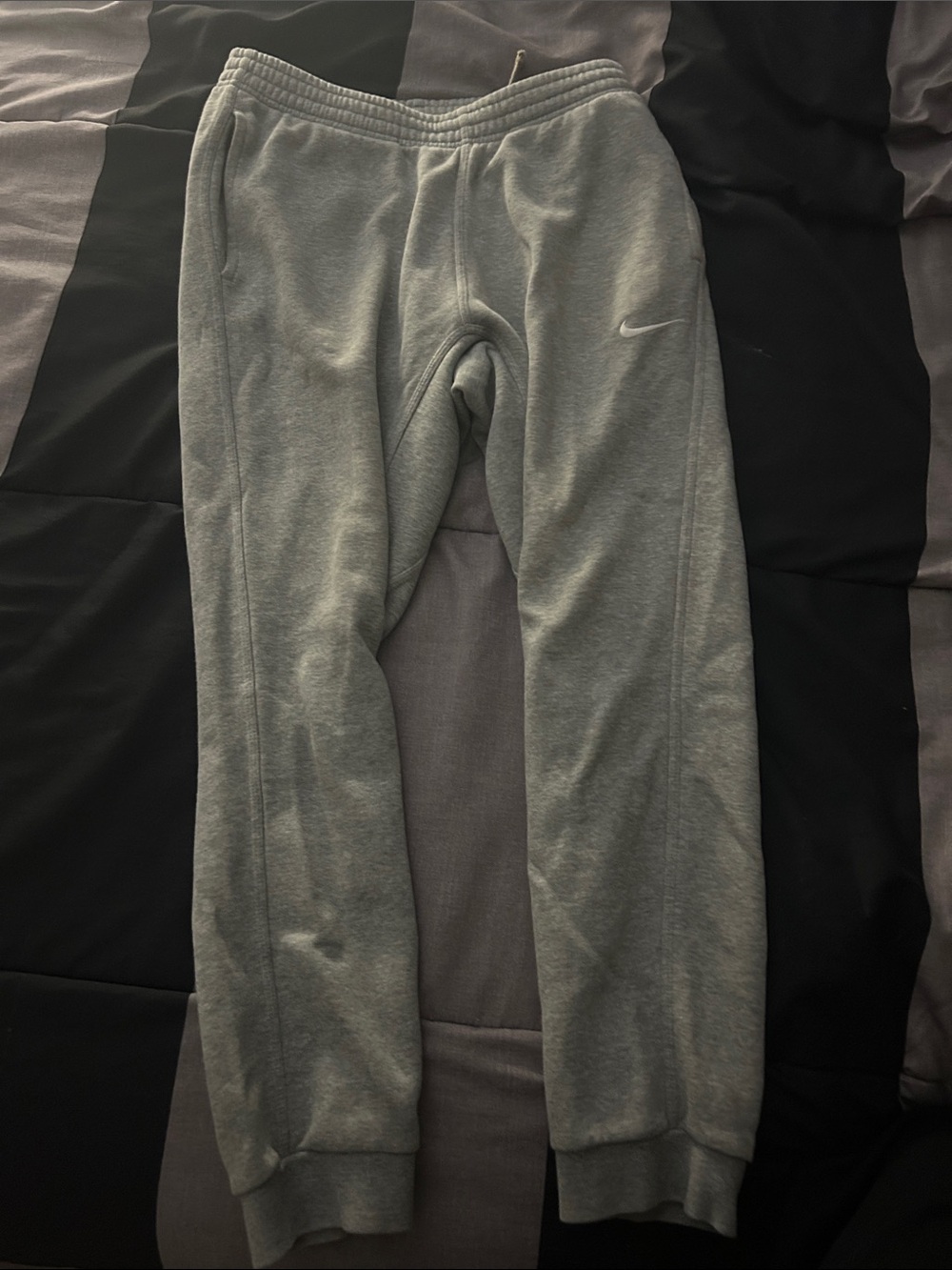 Nike Gray Kids Joggers with Embroidered Swoosh